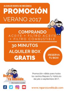 Repara tu vehiculo alquiler boxes mecanica promociones verano 30 minutos