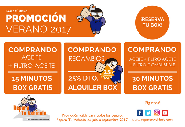 Repara tu vehiculo alquiler boxes mecanica promociones verano